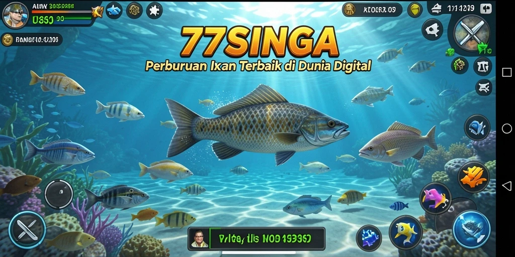 Tangkapan layar 77SINGA menunjukkan aksi seru di dunia tembak ikan.