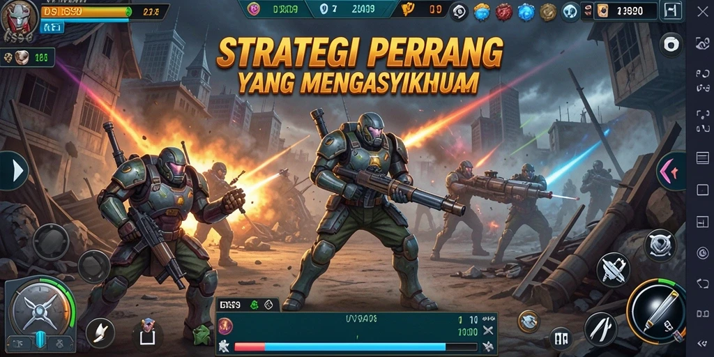 Screenshot gameplay DS99 menampilkan strategi pertempuran yang mendalam.
