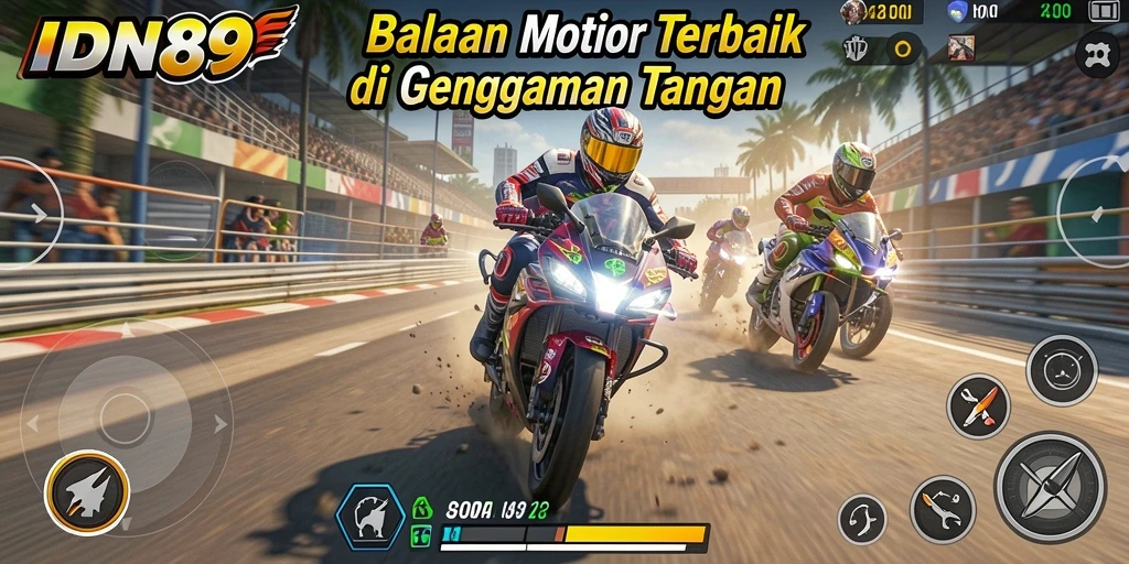 Gameplay seru balapan motor dengan grafik menawan.