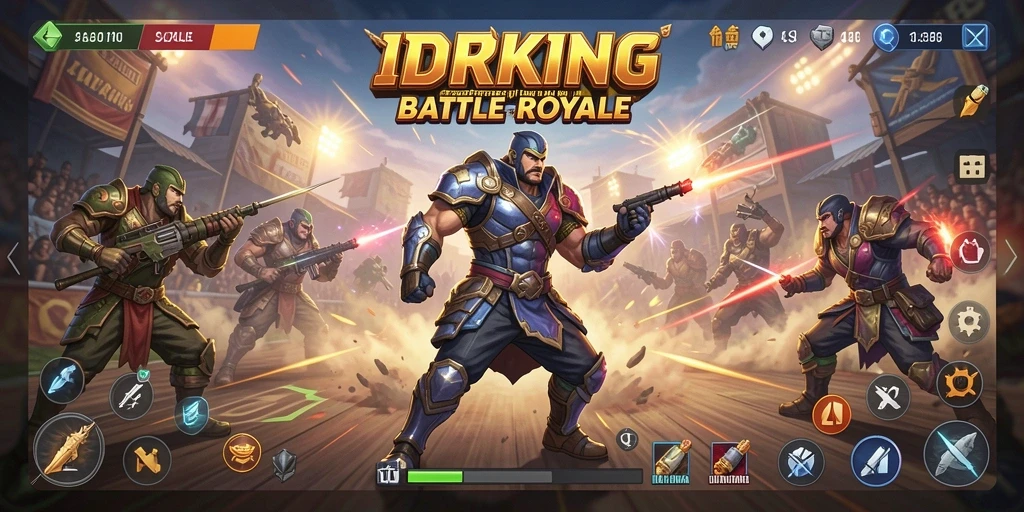 Screenshot dari permainan Battle Royale IDRKING yang penuh aksi.