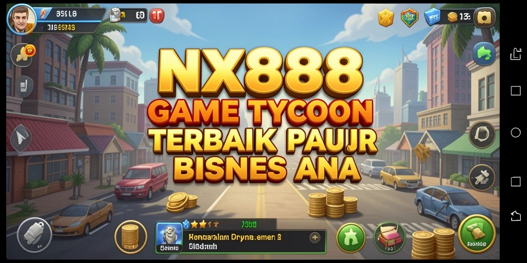 Screenshot gameplay NX888 menampilkan pengalaman manajemen bisnis yang seru.