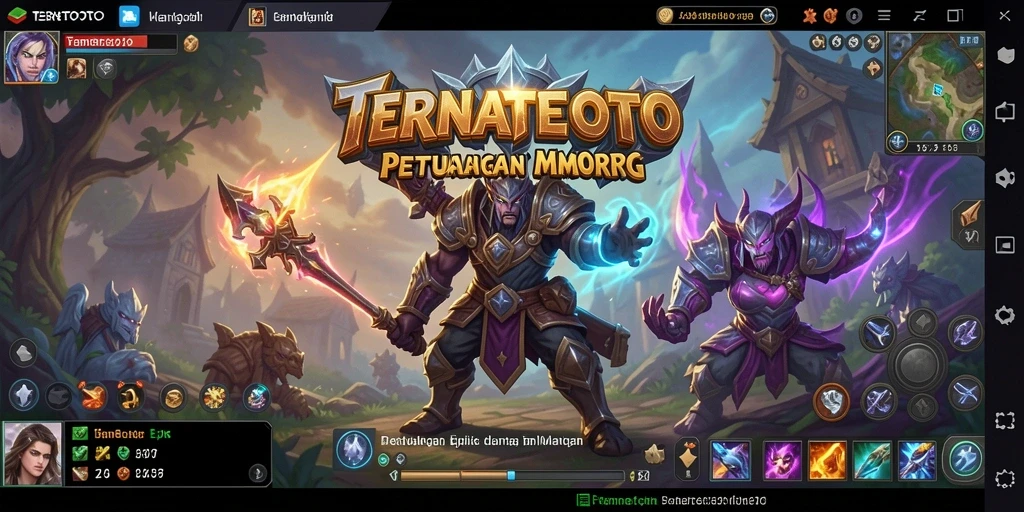 Tangkapan layar gameplay <strong>TERNATETOTO</strong> menampilkan pertarungan seru dan dunia yang luas.