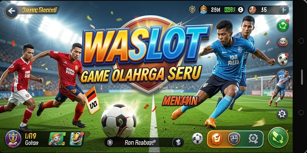 Tangkapan layar dari gameplay WASLOT yang menunjukkan aksi olahraga yang intens.